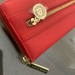 NWT anne klein wallet red